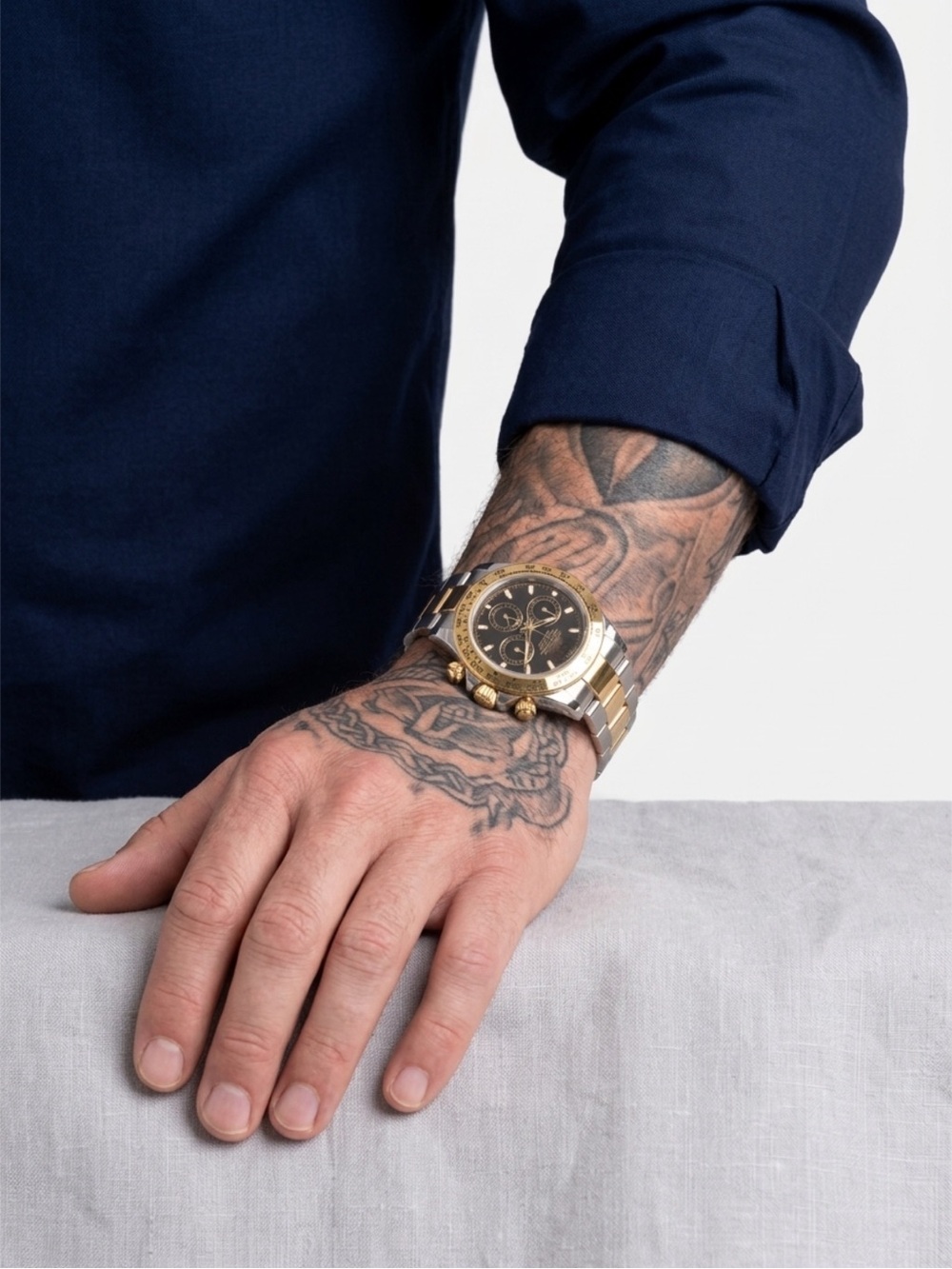 Two-Tone Men's Chronograph Watch - Gold & Silver